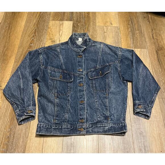 Vintage Sunset Blues Denim Jacket Sz Medium Acid Wash 80s 90s Hipster Button - Picture 5 of 10